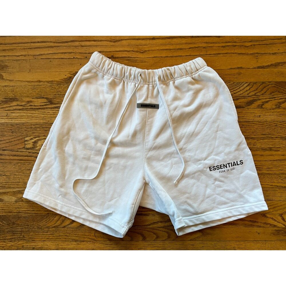 ESSENTIALS Fear Of God FOG White Gym Basketball Sweats Shorts Mens Size Large - Picture 2 of 7